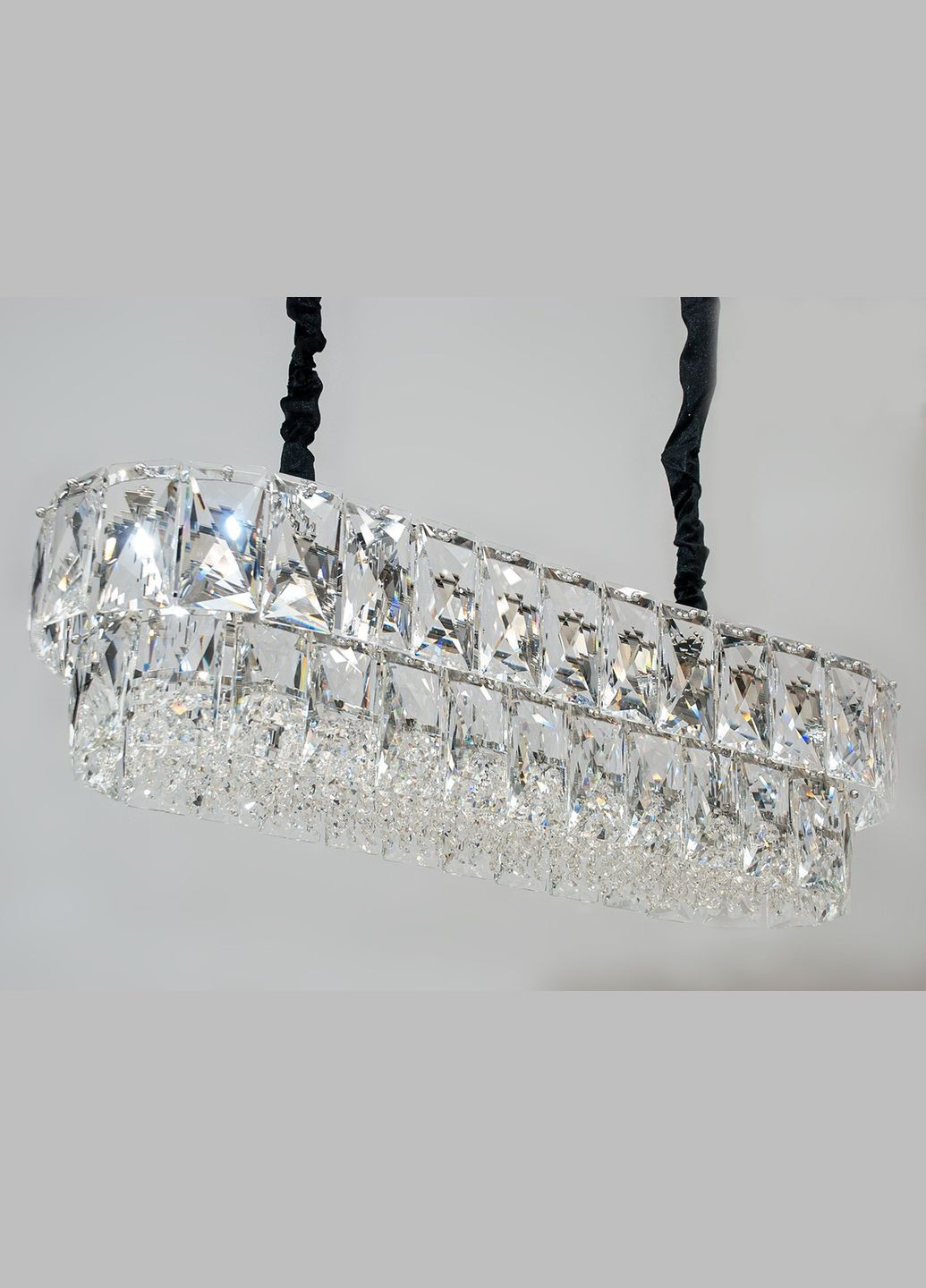 Сучасна кришталева люстра 11 ламп E14 хром 30x90х100 см Diasha (301334468)