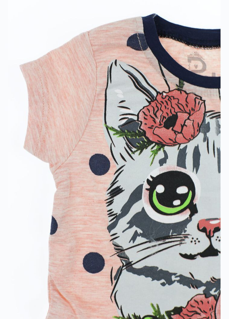 Рожева сукня літня трикотажна в горох киса персикова 92 см (42874) BABYKROHA (323469548)