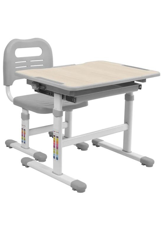 Комплект детской мебели парта и стул трансформеры FunDesk Piccolino III Grey-w (354178712)