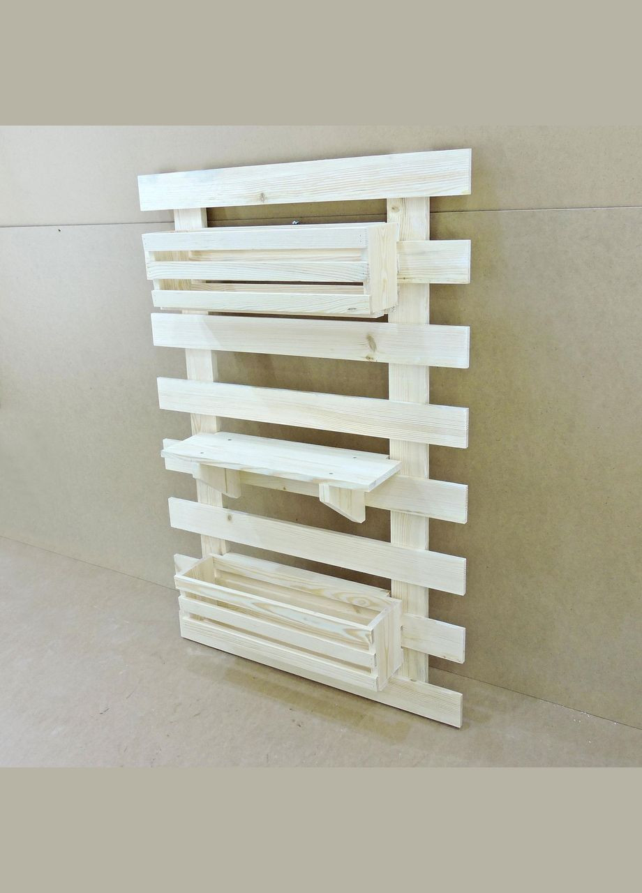 Полка настенная для цветов из дерева Бразилиа 140 бланже (ЦВС-140401) No Brand (328225781)