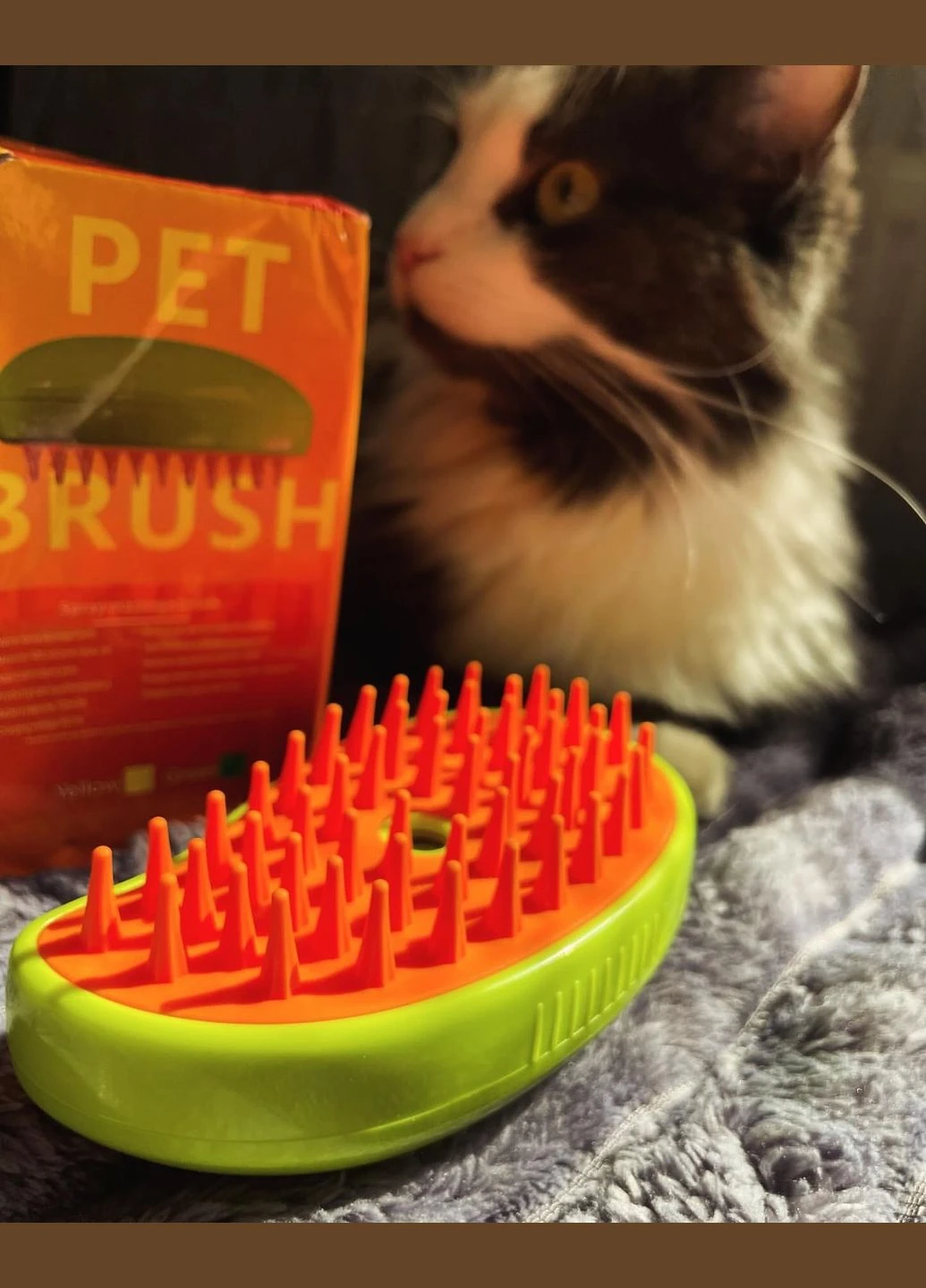 Парова щітка-розчіска з відпарювачем 3 в 1 Kitty Brush: акумуляторний масажер для вичісування шерсті котів і собак, Зелена No Brand (314489502)