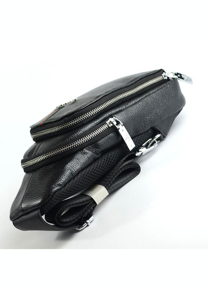 Кожаная мужская нагрудная молодежная сумка слинг на одно плечо No Brand (305833991)