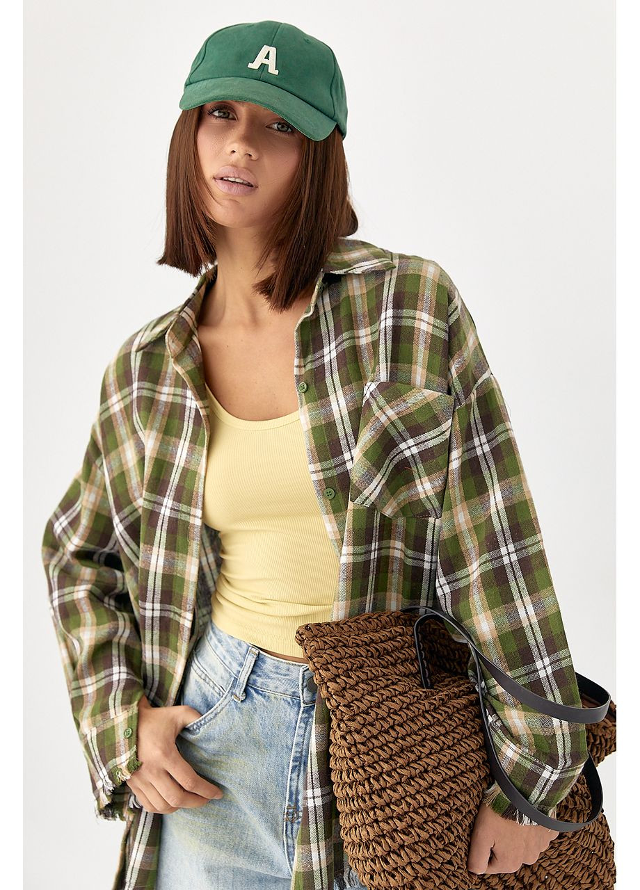 Картата сорочка з бахромою No Brand (352707835)