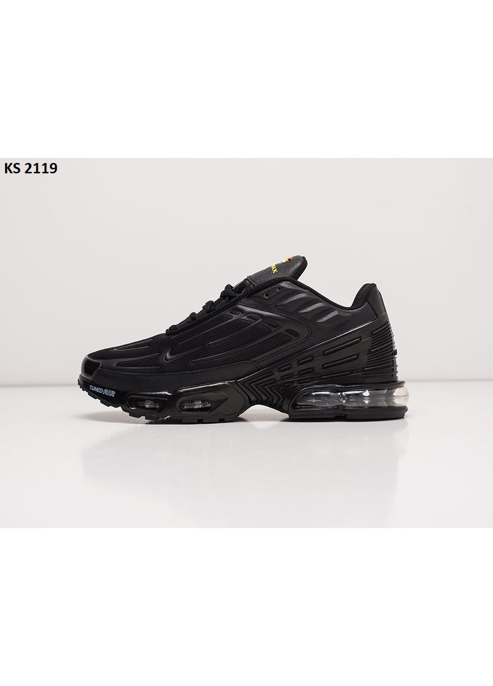 Чорні Осінні кросівки чоловічі nike air max plus iii black найк аір макс тн плюс No Brand