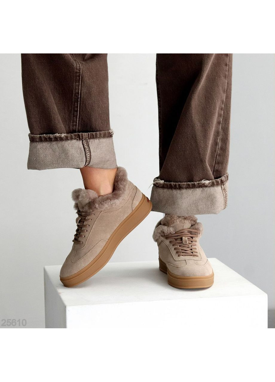 Зимние кроссовки No Brand коричневые зима (369363821)