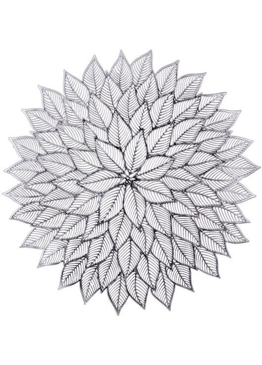 Набір 4 сервірувальних килимка Margrese Срібна Астра Ø38см, плейсмат (підтарільники) BonaDi (372171459)