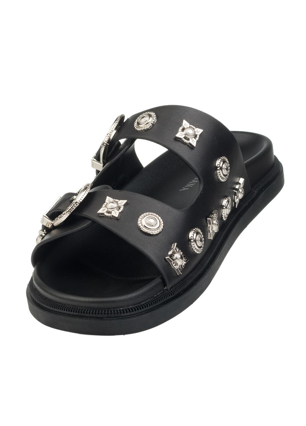 Черные шлепанцы (1523л) Suny Liana