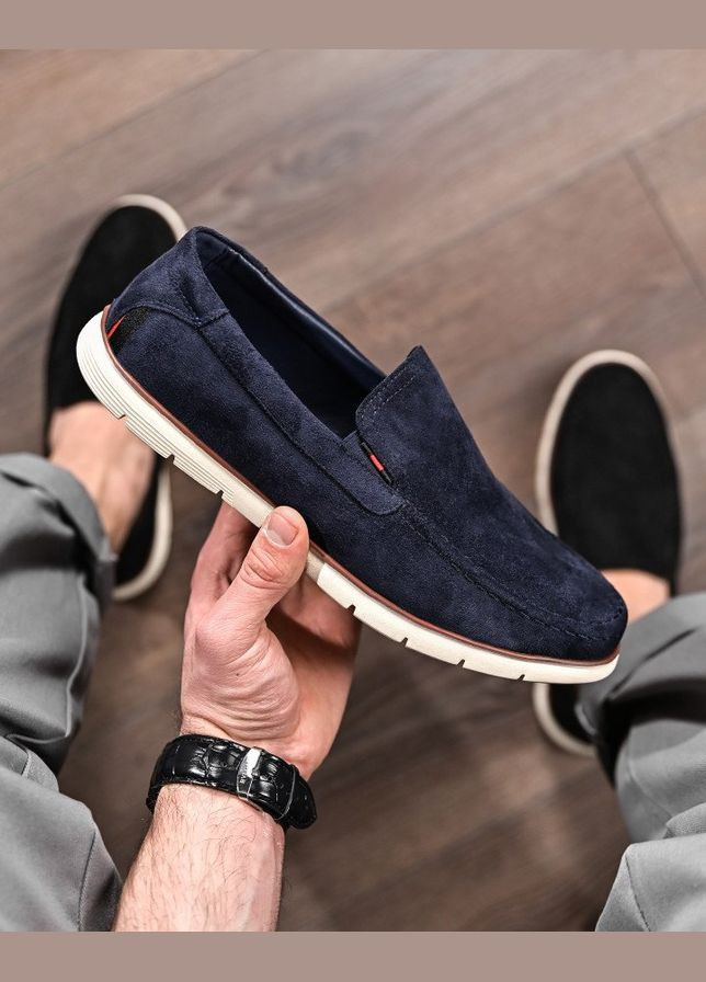 Синій Літні чоловічі лофери сині No Brand