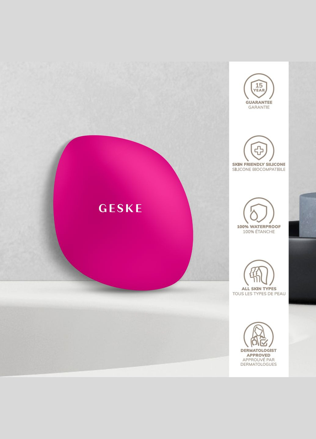 Щітка для обличчя Facial Brush 4в1 magenta GESKE (341526170)