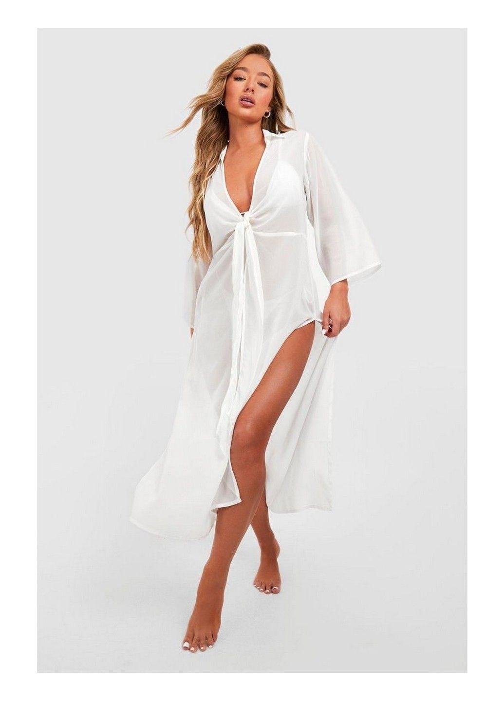 Білий відвертий сукня Boohoo однотонна