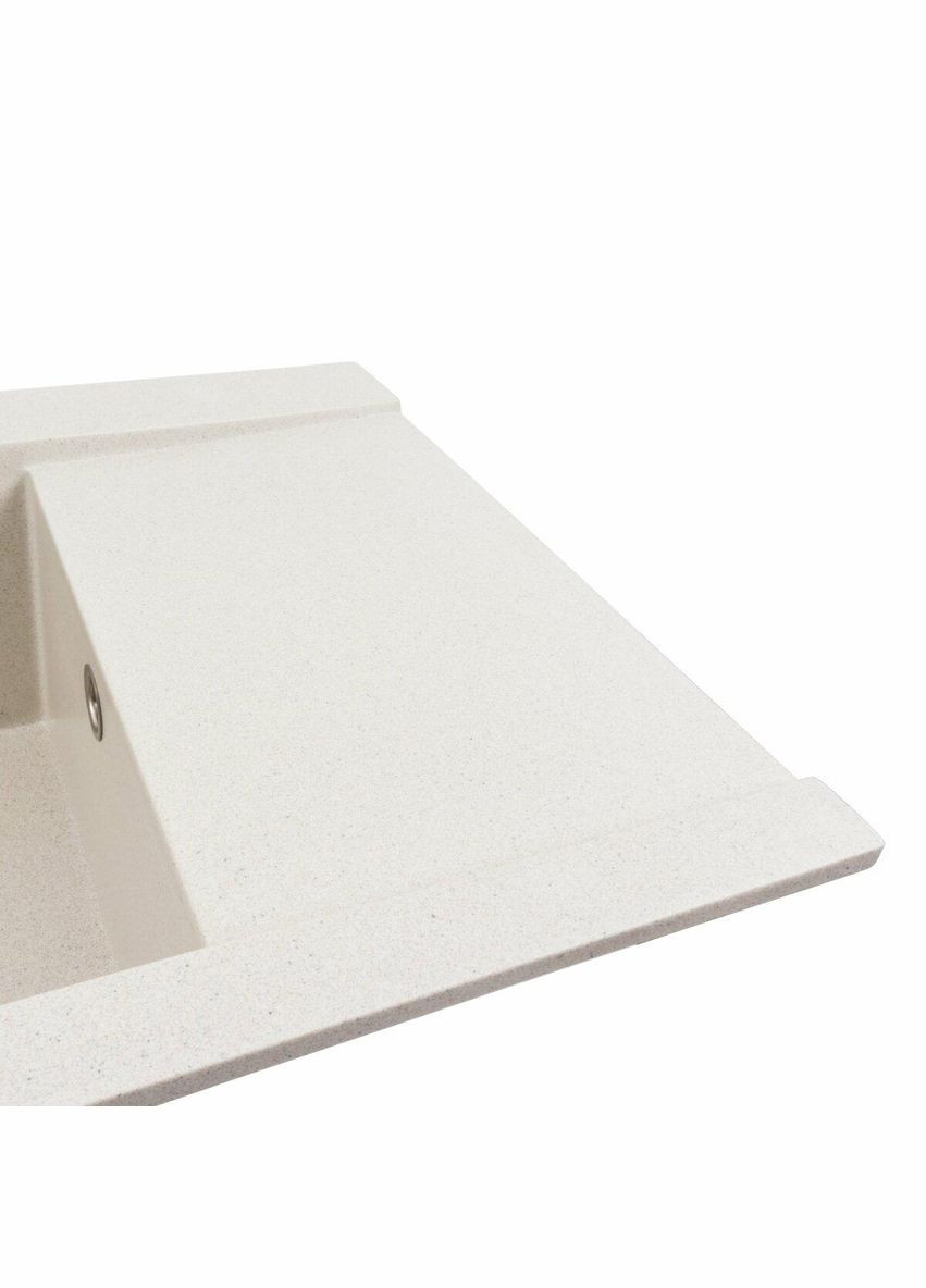 Гранитная мойка для кухни 9651 ATLAS матовая Белая в точку Platinum (342069239)