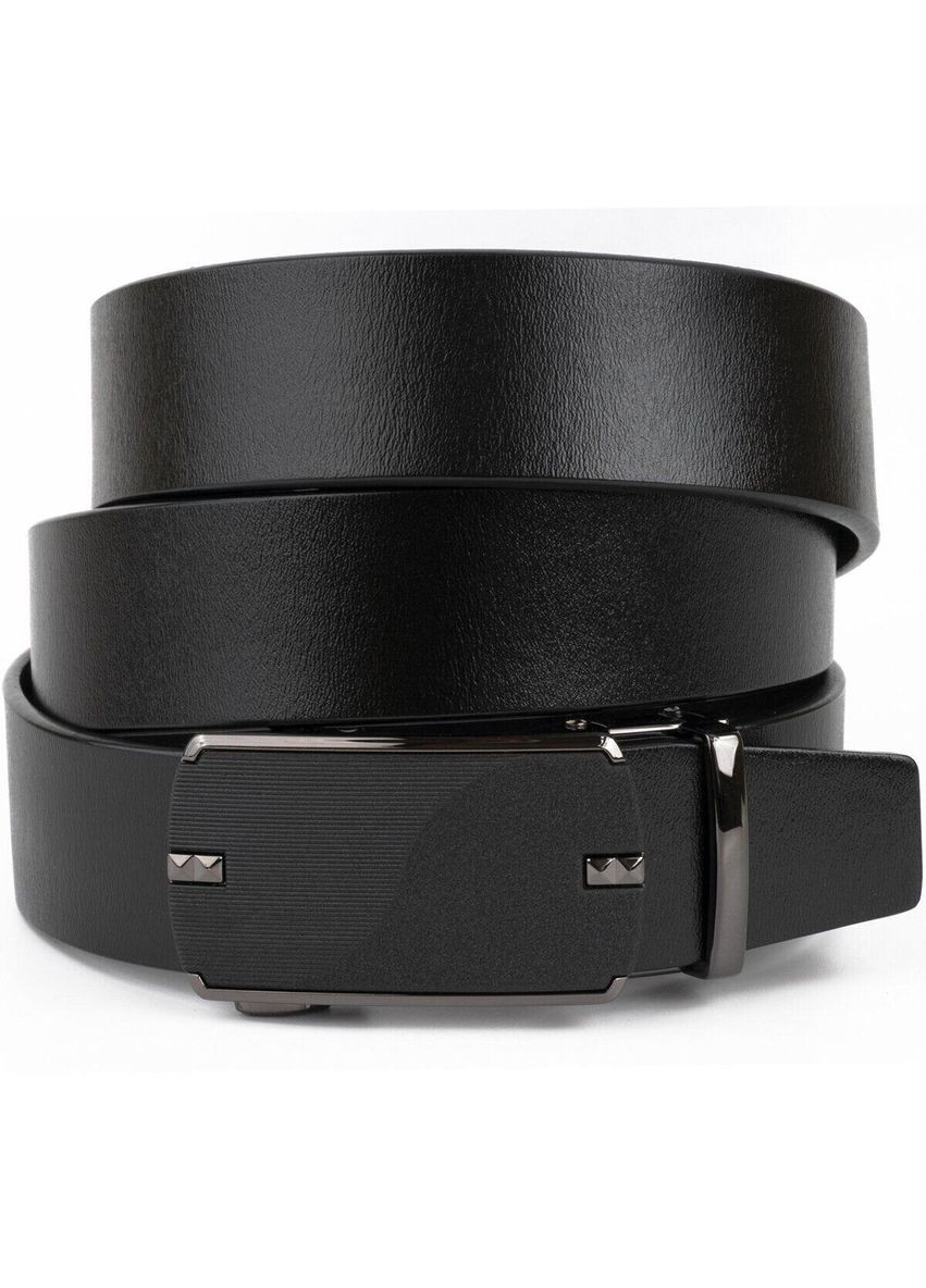 Ремінь чоловічий з матовою чорною вставкою на пряжці 20319 Чорний Vintage (329149970)