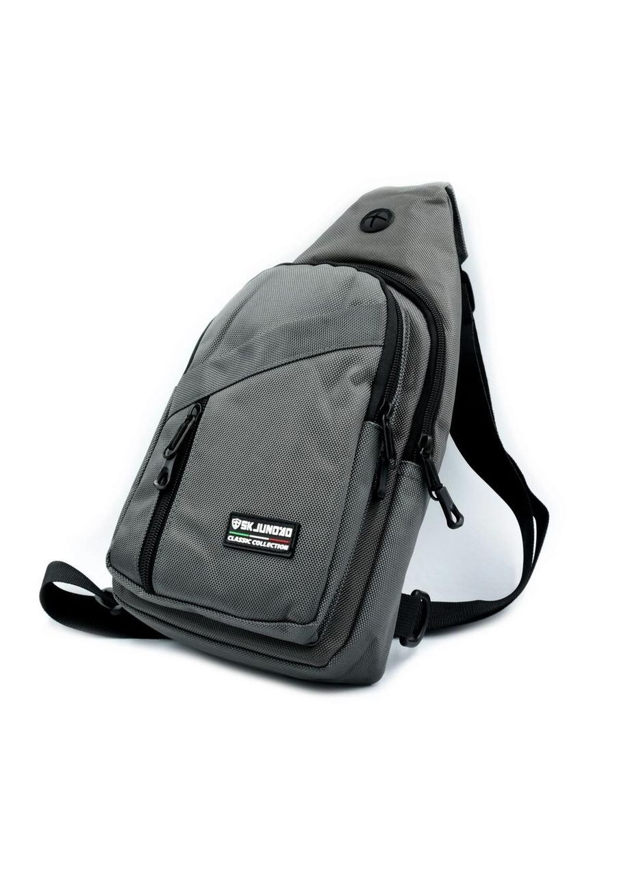 Сумка-слинг водонепроникна сірий через плече спортивна нагрудна сумка з регульованим ременем ProDobro (364672239)