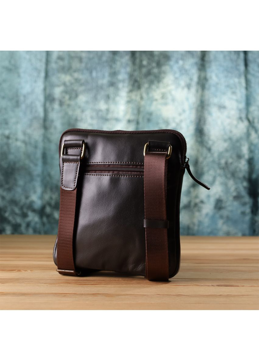 Элегантная мужская сумка из гладкой натуральной кожи 23150 Коричневый Shvigel (362588732)