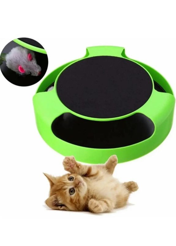 Іграшка з мишкою та кігтеточкою для кішок салатовий (2104618637) No Brand (351363074)