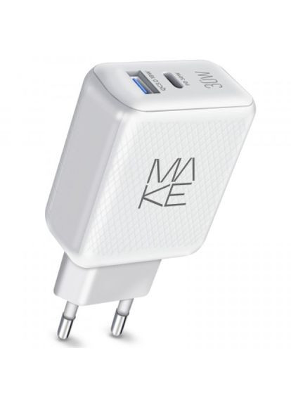 Зарядний пристрій MAKE 30w pd+qc white (268143823)