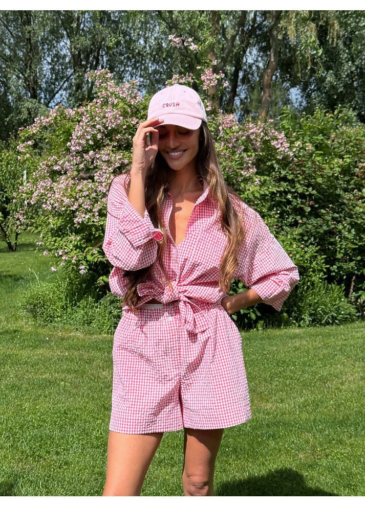 Шорты КЛЕТОЧКА ЛЕТО клетка красная milirud (366292269)