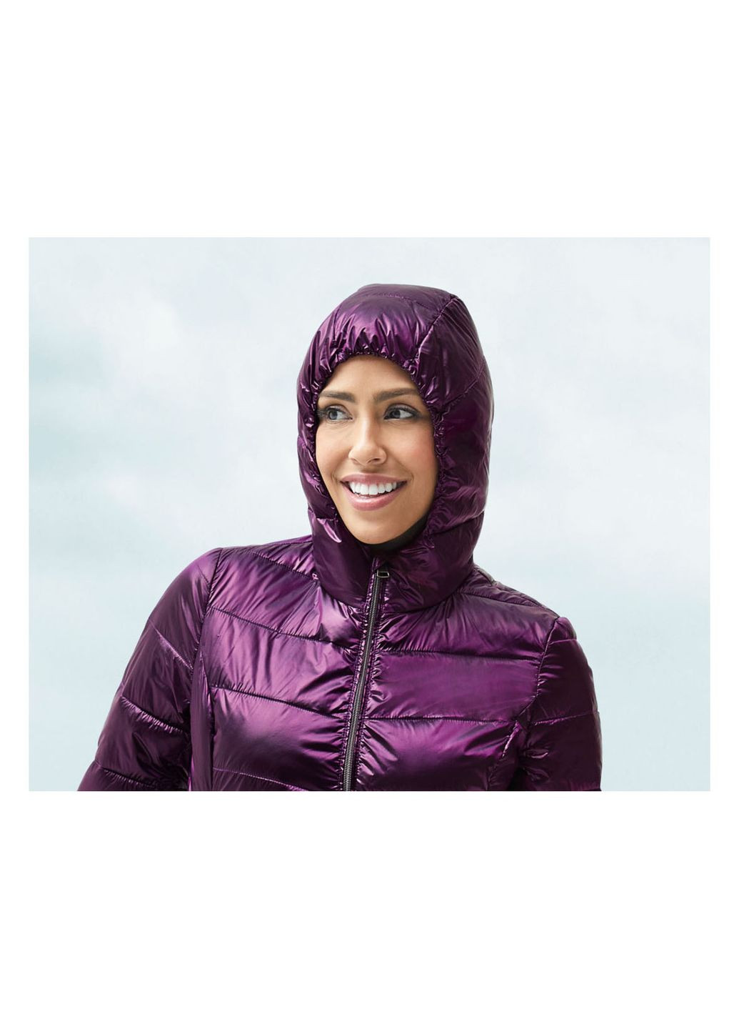 Фиолетовая демисезонная куртка демисезонная удлиненная стеганая для женщины dope dyed 378042 Esmara
