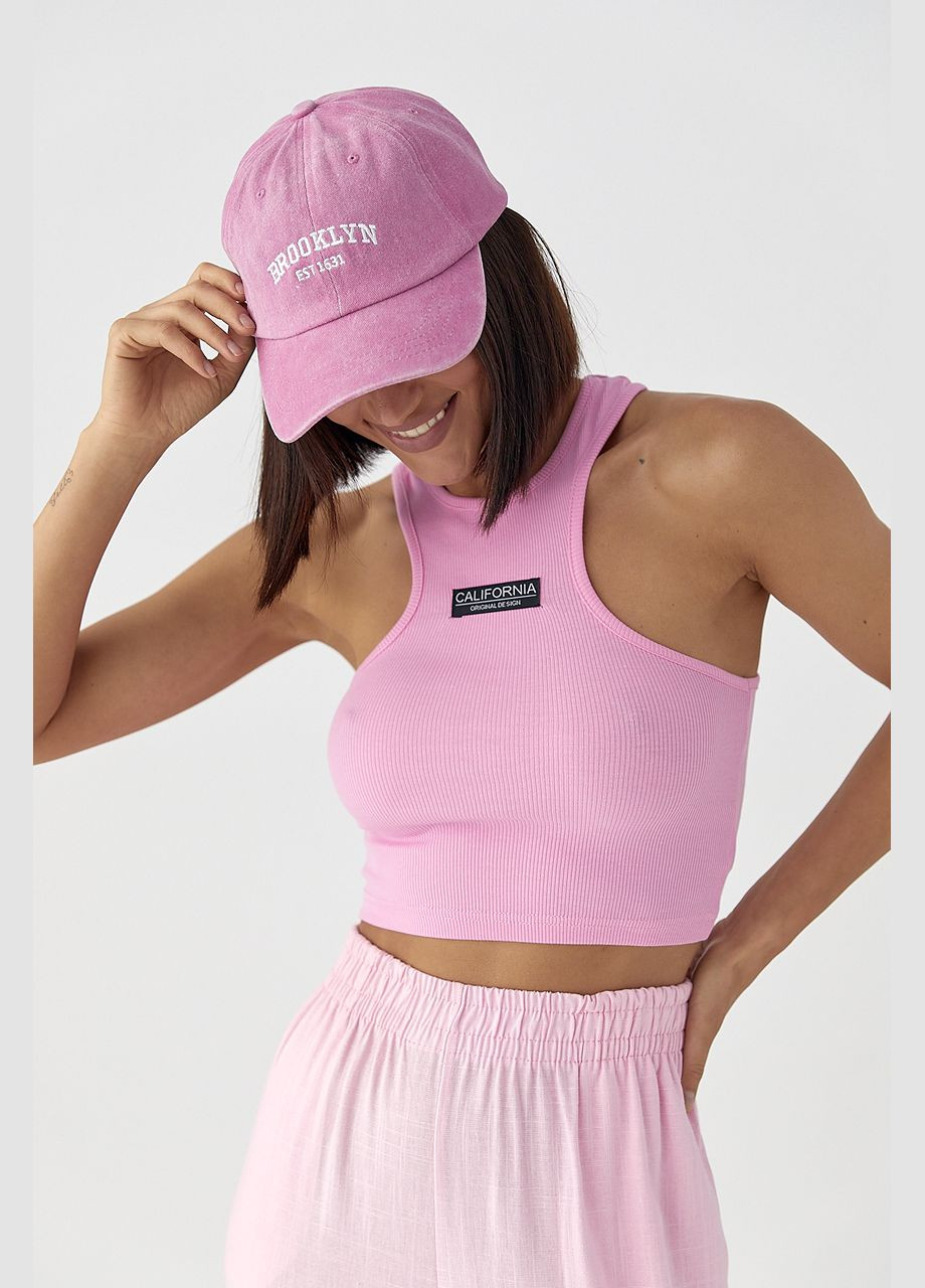 Приталенный женский топ в рубчик Lurex (334451584)