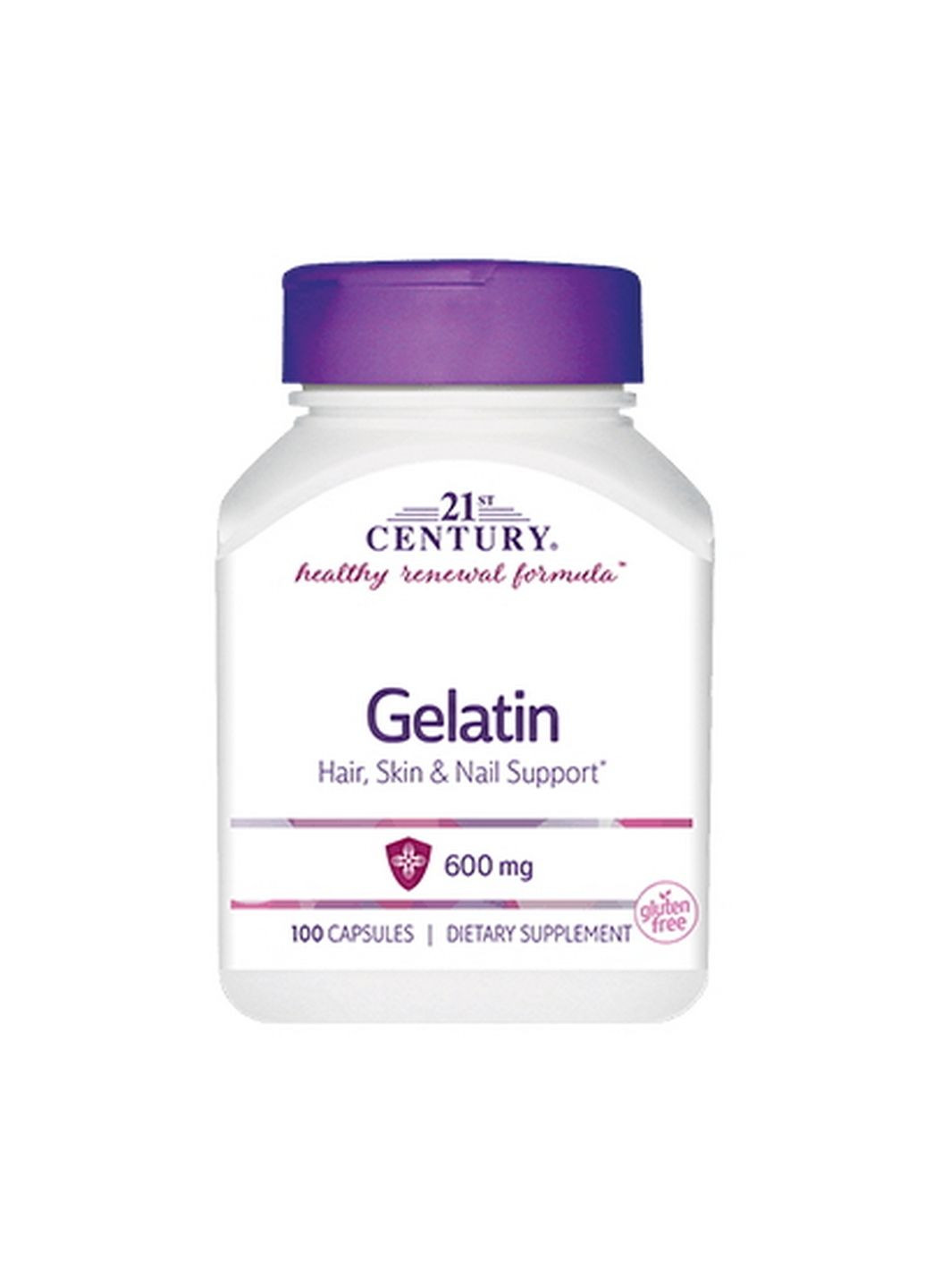 Препарат для суставов и связок Gelatin 600 mg, 100 капсул 21st Century (293420006)