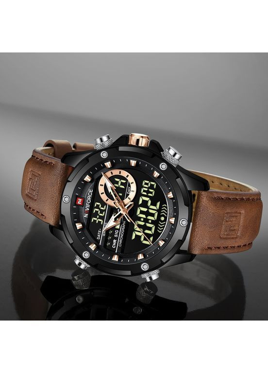 Наручний годинник чоловічий Pride Darkside 2 ремінці Чорний (3592) Naviforce (363318828)