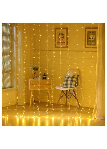 Купити 🔥 Гирлянда "Занавес" 300 LED | 💡 Размер 3x3 м, Питание 220В | Светодиодная, для создания Атмосферы 🎄 Colorway (367089346)