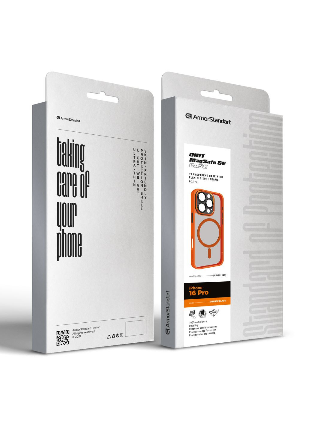 Чехол Unit MagSafe SE для Apple iPhone 16 Pro Orange Black (ARM81148) ArmorStandart (343050385)