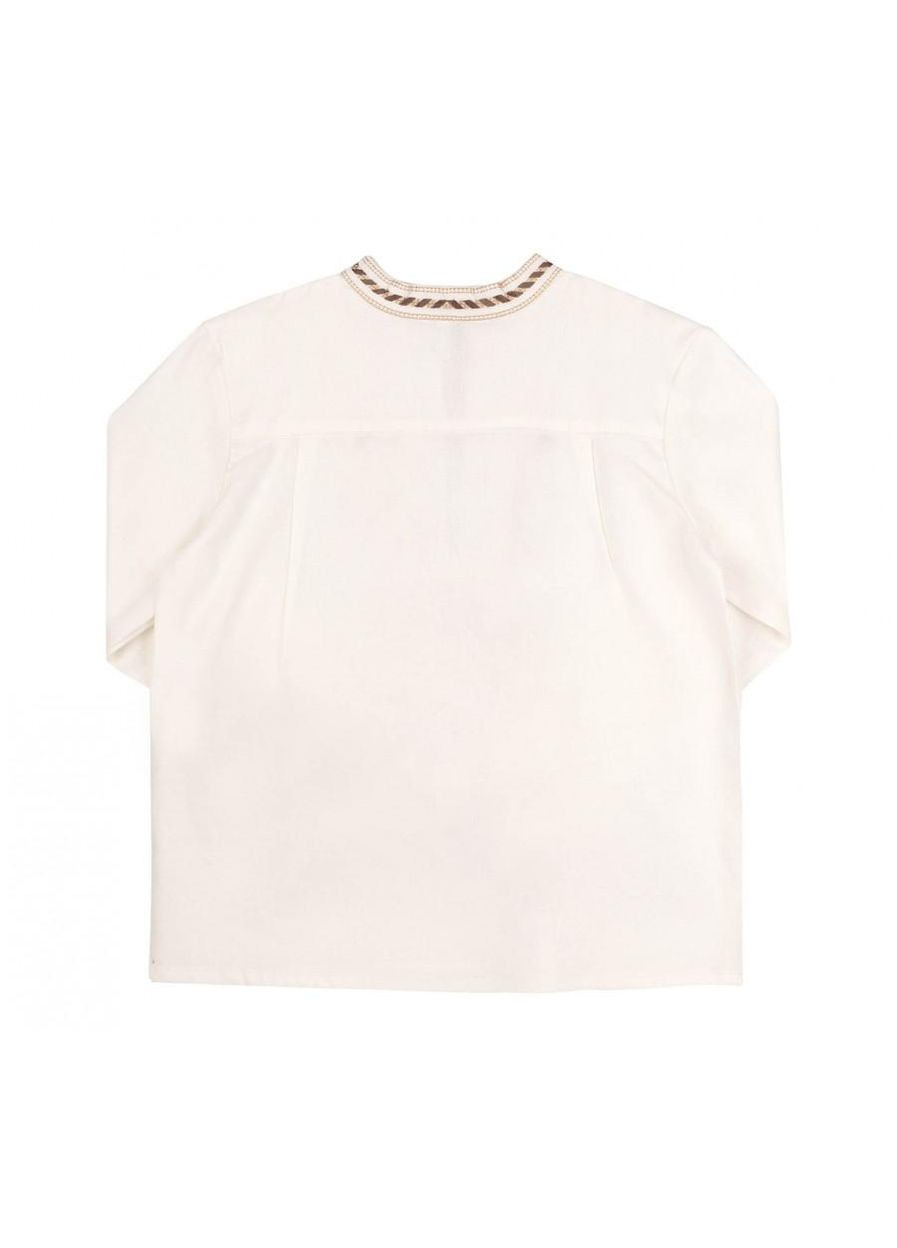 Молочна вишиванка дитяча лляна для хлопчика рб175/3 молочний Бембі (301205981)