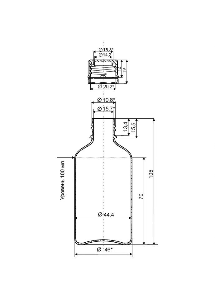 Флакон полімерний 100 мл із червоною кришкою El Studio (332793019)