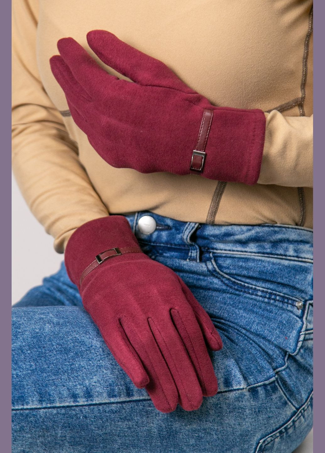 Перчатки текстильный утепленные с пряжкой CHICLY (280911177)
