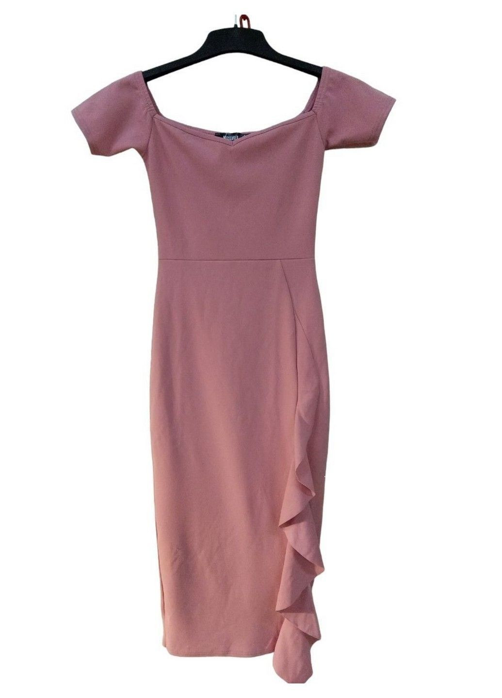 Розовое кэжуал платье с микро-дефектом Missguided однотонное