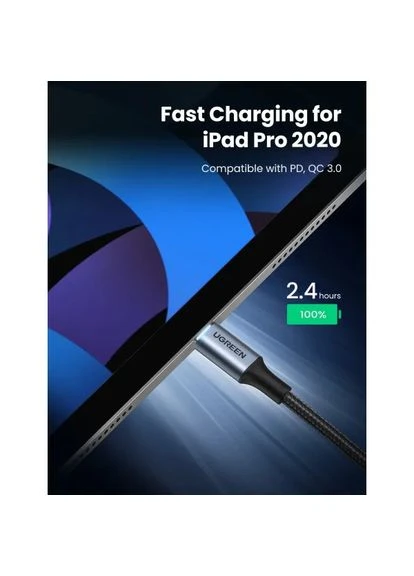 Кабель USB-C Cable Aluminum Case with Braided 1m (Black) (UGR-70427) (UGR-70427) Ugreen US316 (361347653)