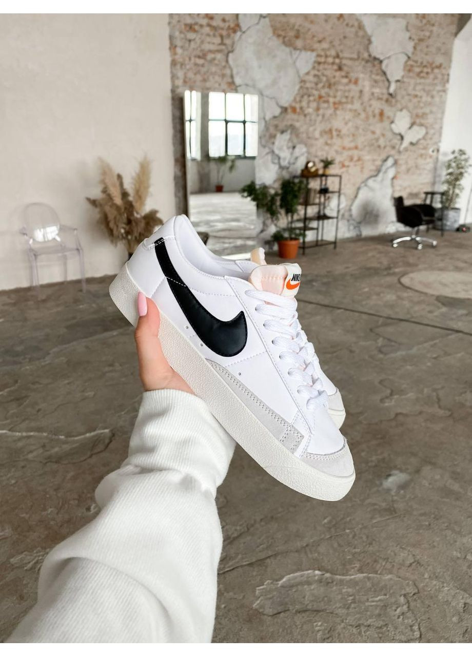 Черные демисезонные кроссовки мужские nike blazer 77 low 77 vintage white black 2 найк блейзер No Brand