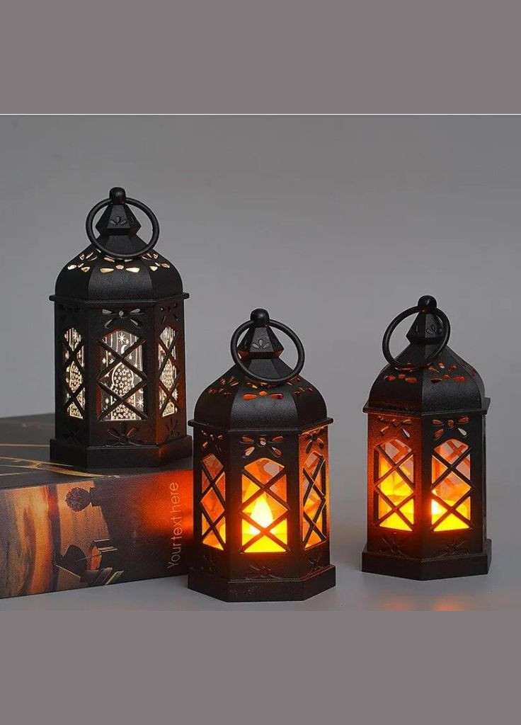Настільна лампа свічка в стилі ретро чорного кольору No Brand (278654746)