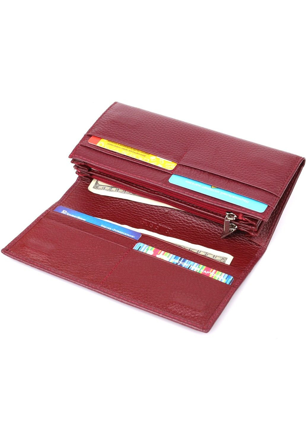 Практичный кошелек для женщин из натуральной кожи 23098 Бордовый st leather (330642743)