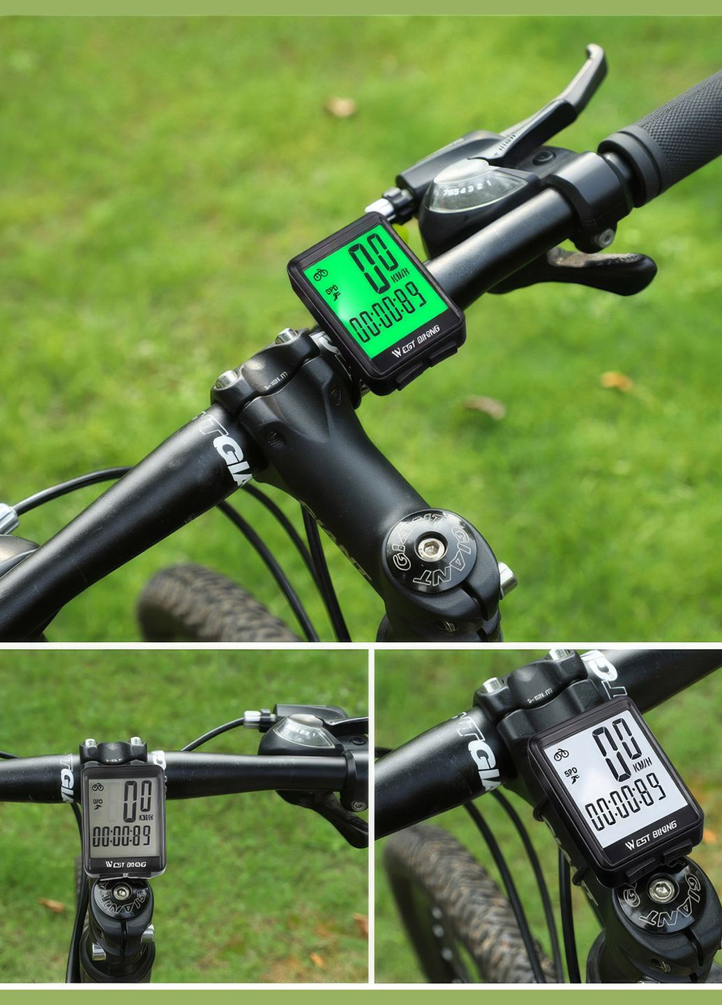 Спідометр на велосипед велокомп'ютер бездротовий комп для велосипеда 12 функцій з підсвічуванням Чорний 72079 West Biking (336330637)