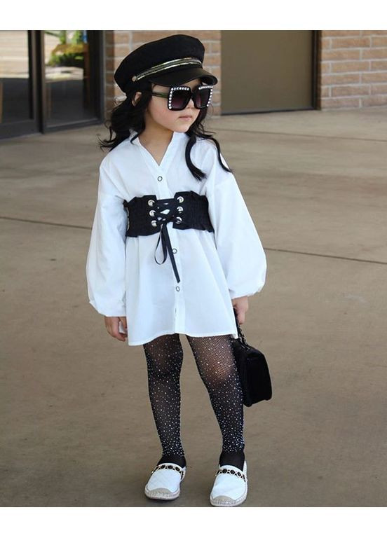 Подовжена з корсетом-резинкою для дівчинки 👧 No Brand сорочка (367859550)