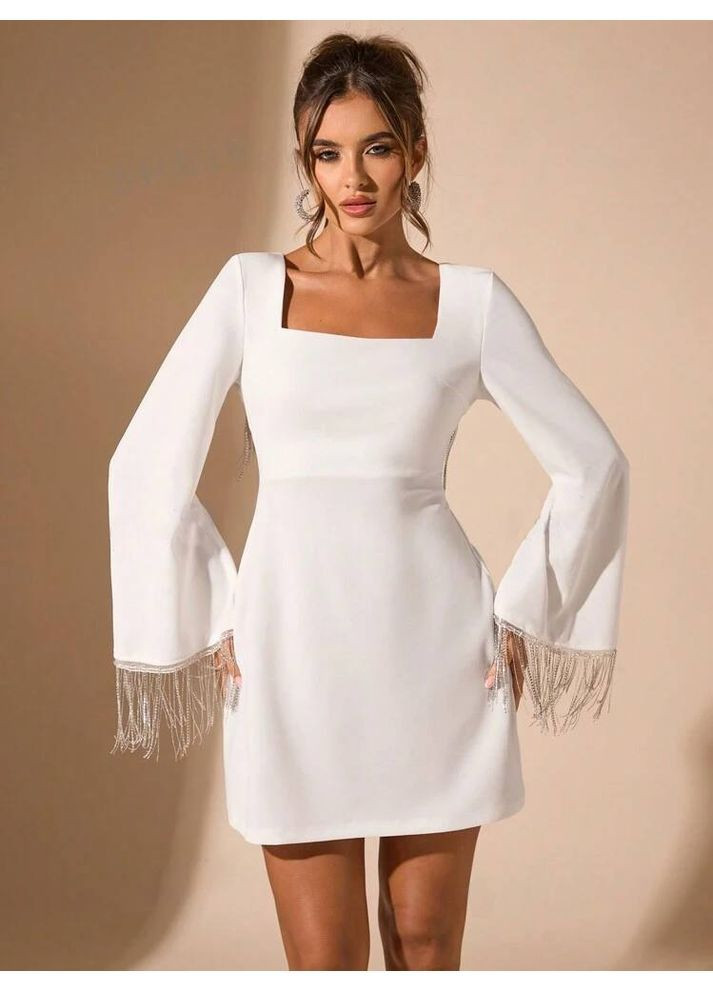 Белое праздничный, вечернее женское платье елегантное Style Point однотонное