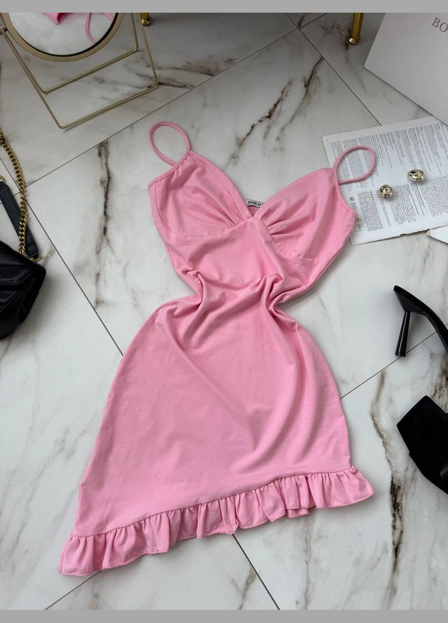 Розовое повседневный платье женское Україна однотонное