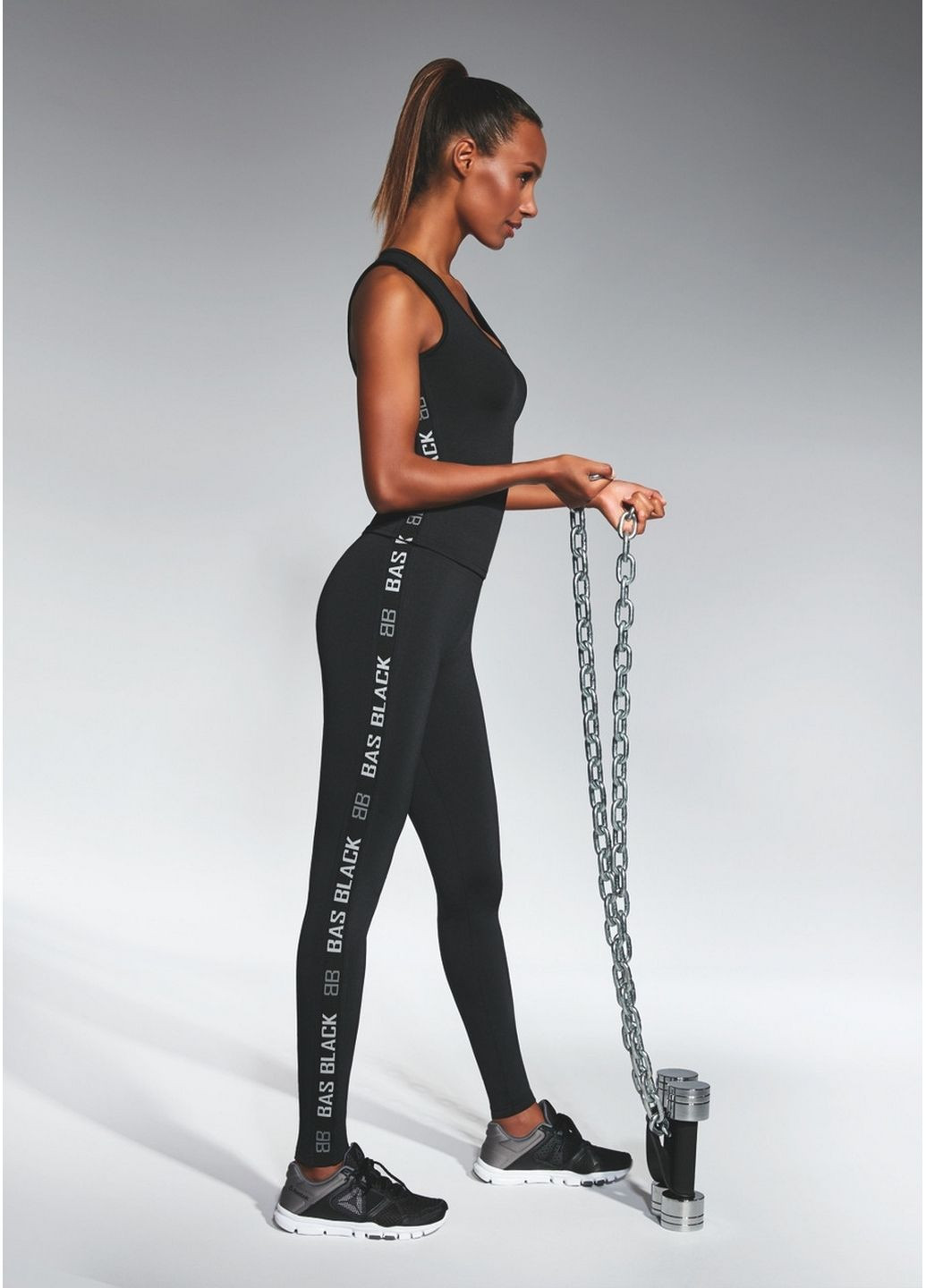 Черные демисезонные женские спортивные леггинсы для фитнеса Bas Bleu
