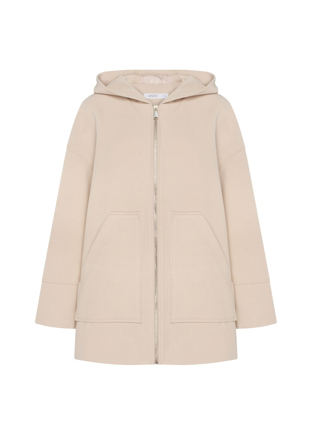 Бежевое демисезонное Пальто классическое, цвет бежевый. Estro