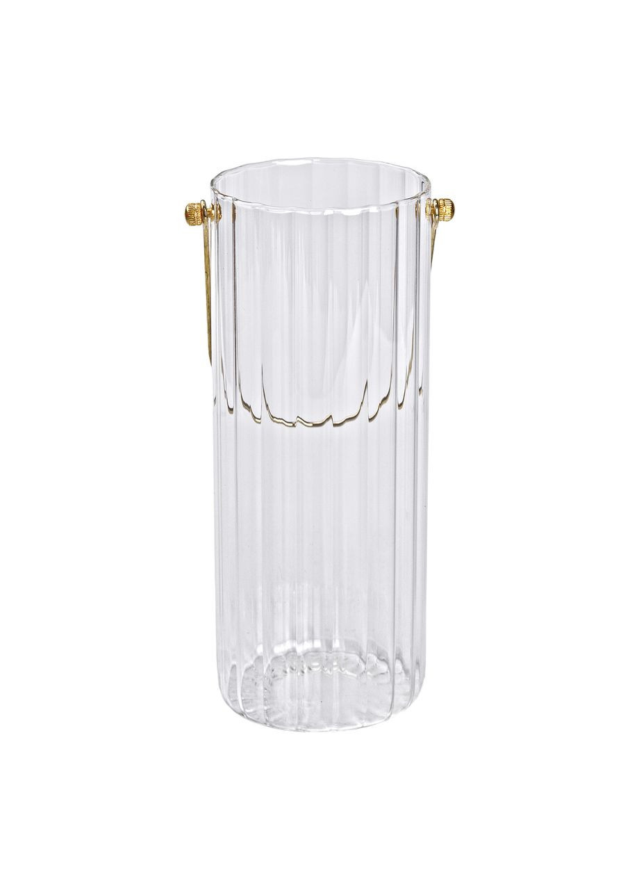 Декоративна скляна ваза для квітів з ручкою 29*5 см прозора ваза для дому та офісу для квіткових композицій ProDobro (364193100)