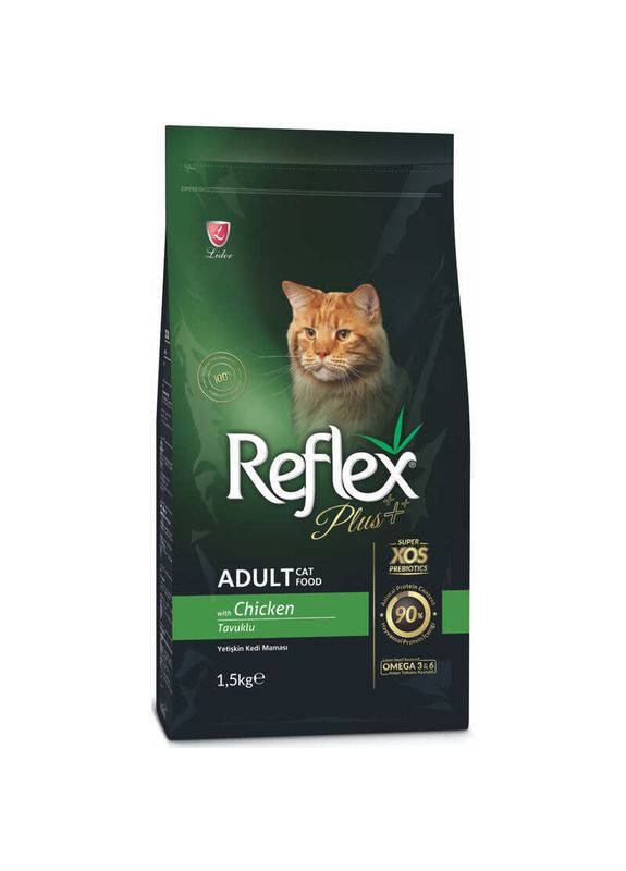 Сухий корм із куркою для дорослих котів Adult Cat Chicken - 1,5 кг Reflex Plus (328136660)