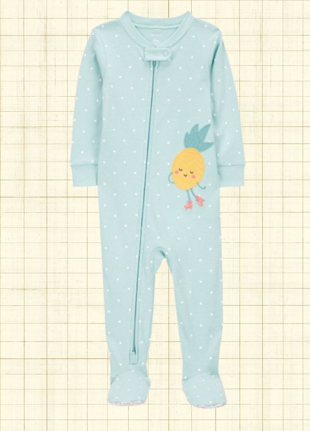 Бирюзовая всесезон человечек коттон комбинезон Carter's