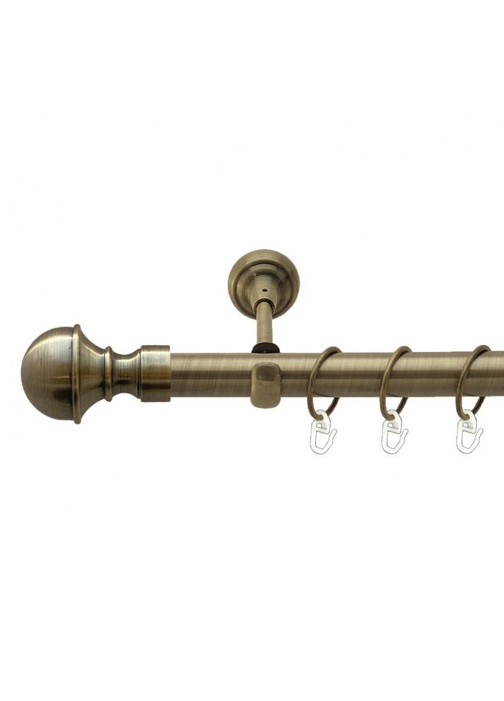 Карниз Бостон металлический однорядный открытый гладкая труба Антик 25 мм 160 см (00-00010158) ORVIT (300286666)