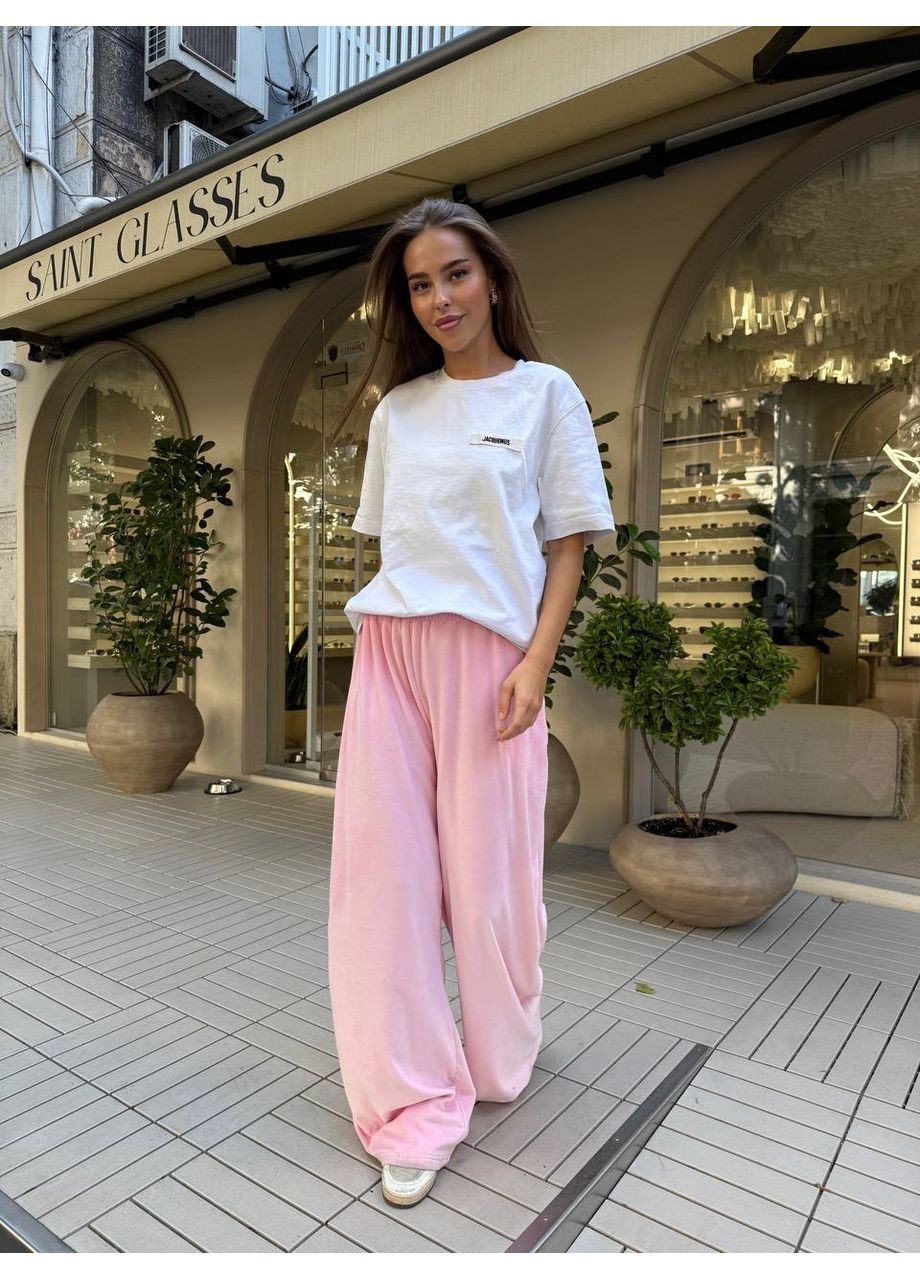 Обʼємні велюрові штани оверсайз на резинці | заміри в описі DK/DL Мода без кордонів (365564443)