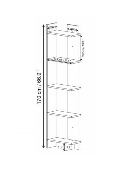 Стеллаж угловой из дерева Милвертон маренго-бланже (УСП-00301901) No Brand (327847264)