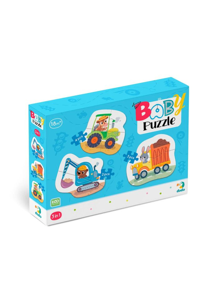 Дитячий пазл 3 в 1 "Транспорт" 300392, 3 зображення DoDo Toys (315135361)