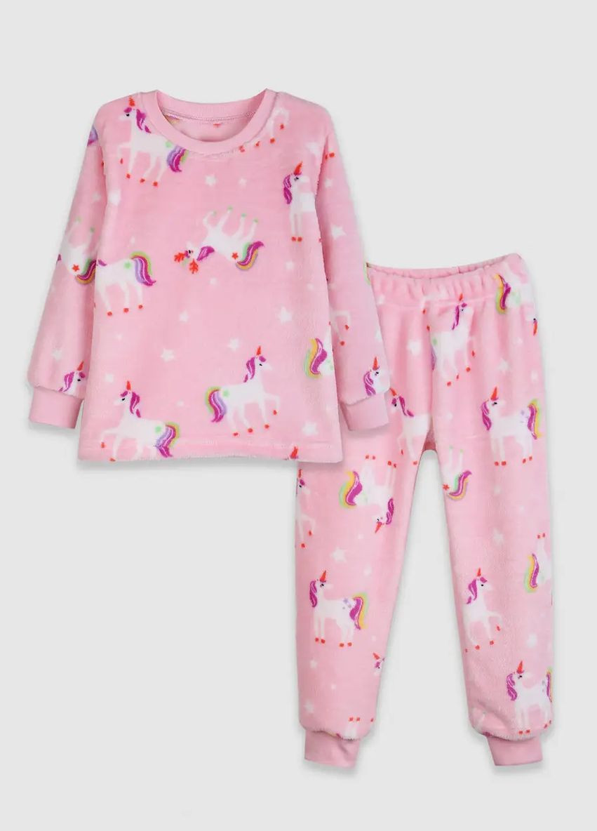 Рожева зимня піжама для дівчинки Фламинго