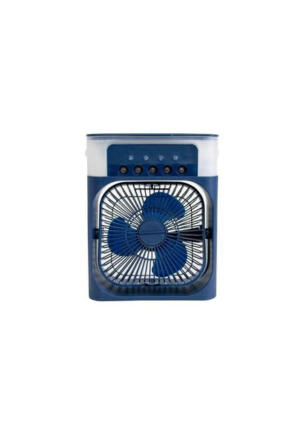 Портативний вентилятор 4в1 Air Cooler Fan USB Синій настільний вентилятор з підсвічуванням і зволожувачем No Brand (348118974)